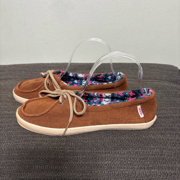 Vans Rata Lo Lace Up Loafer Flats Shoes-Brown-Suede-Women Size 7 - Picture 5 of 10